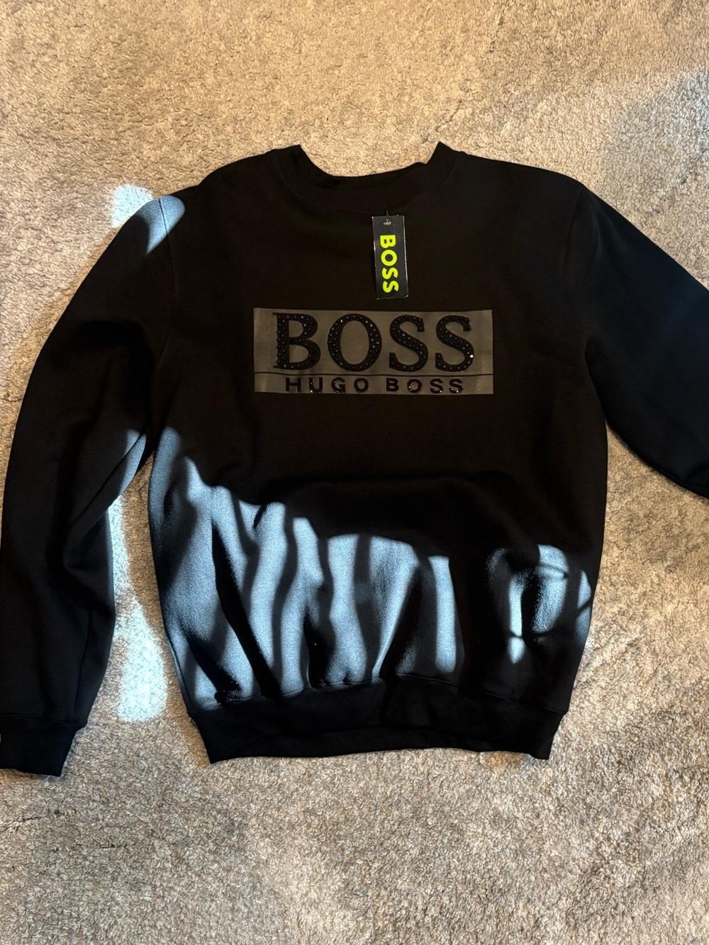 Hugo Boss Black Crewneck Sweatshirt with Tonal BOSS Patch